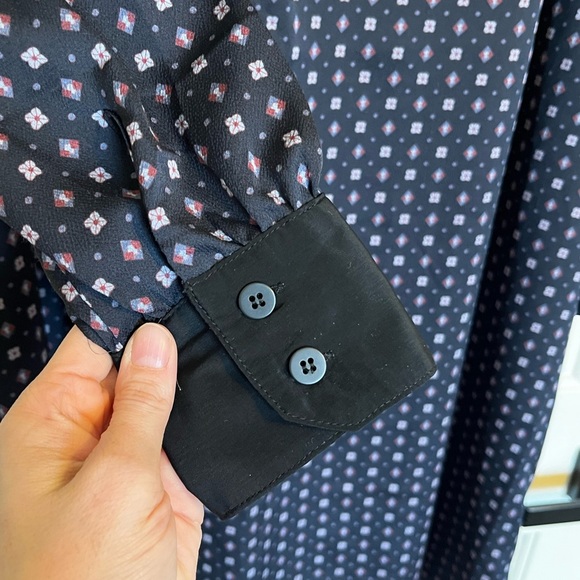 HATCH Long Sleeve Collared Short Maternity Dress Dark Navy Print 2/ Medium - Picture 5 of 8